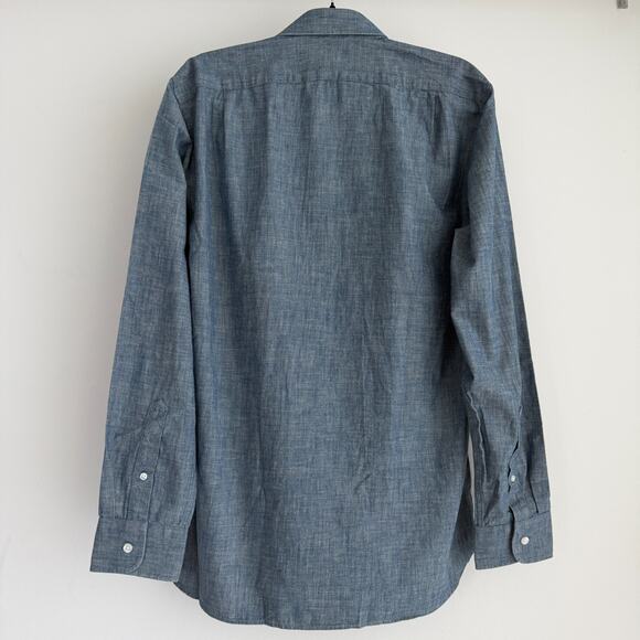 J. Crew Shirt Mens Medium Blue Japanese Cotton Chambray Ludlow Button Front - Picture 9 of 9